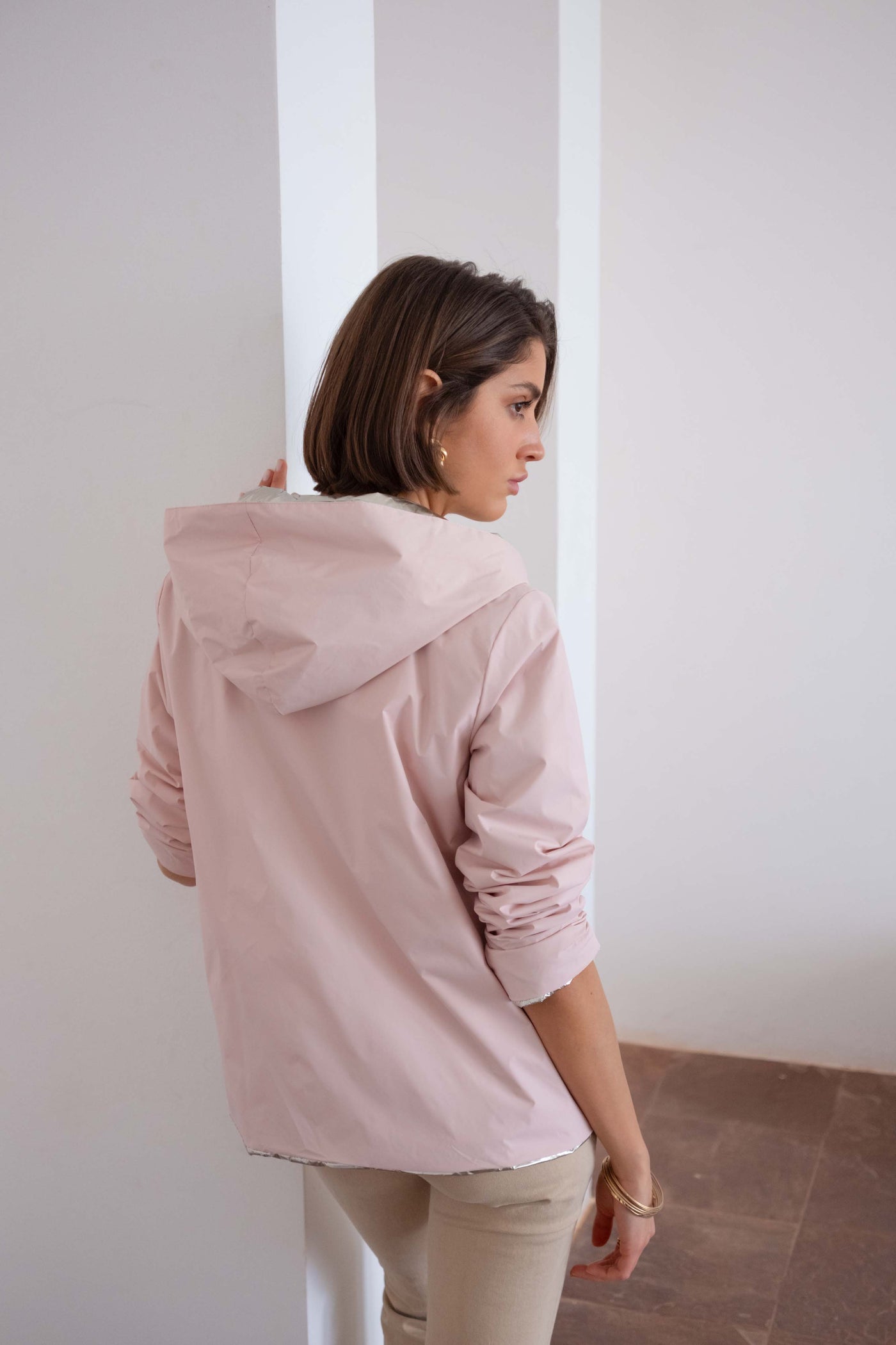 coupe vent impermeable femme #couleur_rose-nude