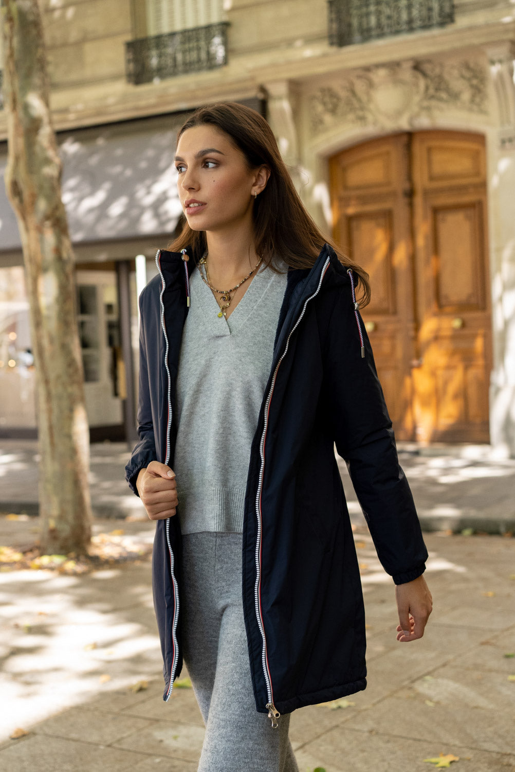 Laura Jo Veste Fourrure Bleu Marine Laura Jo Fourrure Bleu Marine