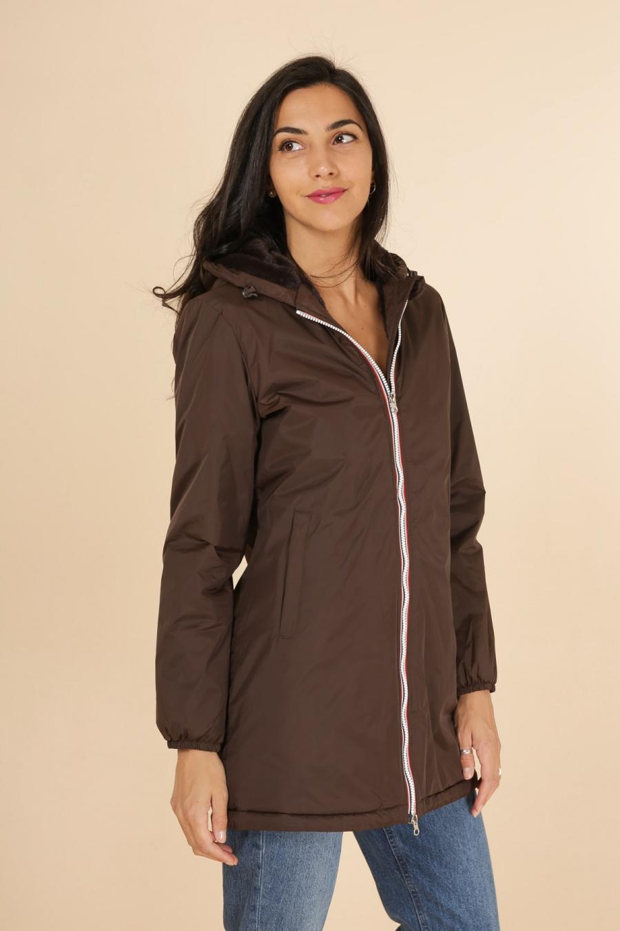 Coupe vent fourré femme Laura Jo #couleur_choco