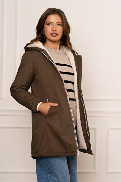 Imperméable doublée polaire femme #couleur_choco