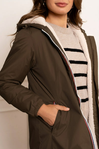 Imperméable doublée polaire femme #couleur_choco