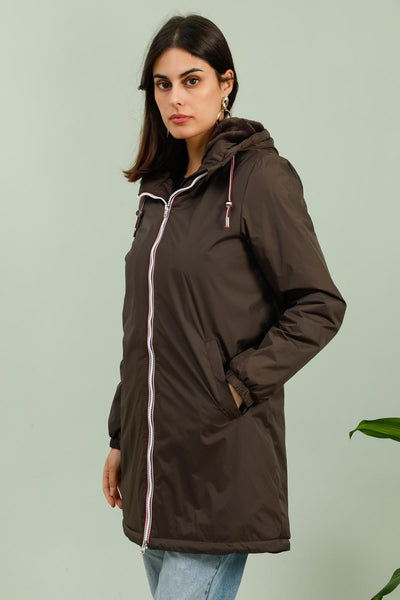 parka fourrée femme Laura Jo #couleur_choco