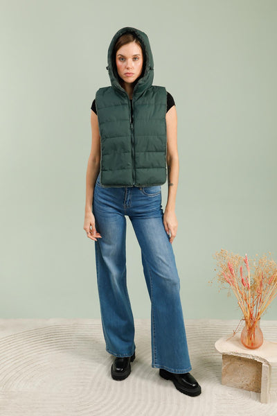 capuche amovible femme #couleur_vert-foret