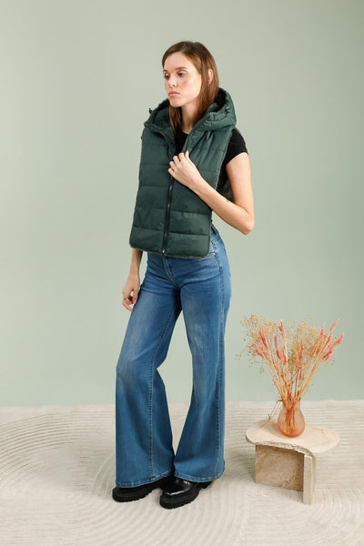 capuche amovible femme #couleur_vert-foret
