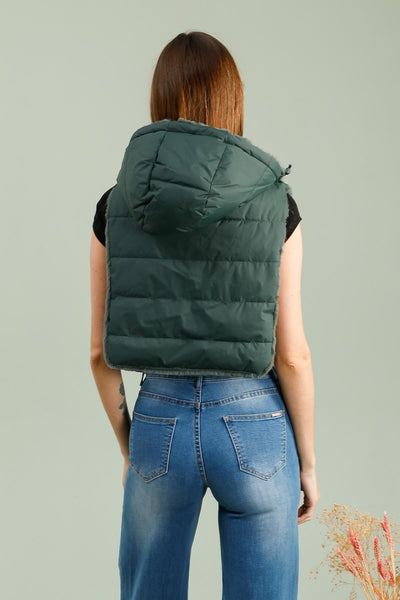 capuche amovible femme #couleur_vert-foret