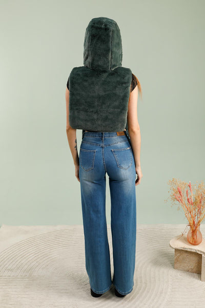 capuche amovible femme #couleur_vert-foret