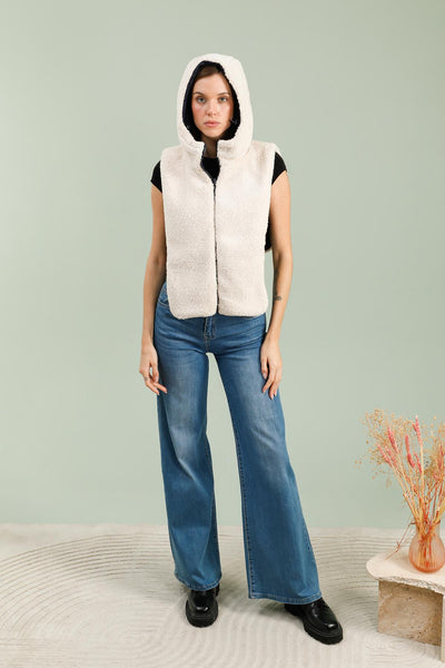 capuche amovible fourrure #couleur_marine