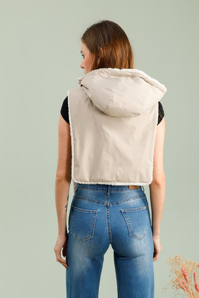 capuche amovible fourrure #couleur_beige