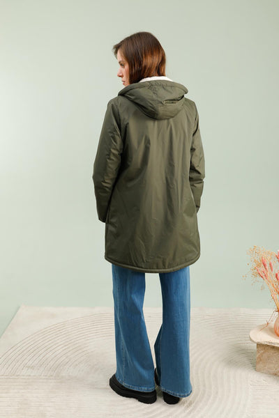 Imperméable doublée polaire femme #couleur_kaki