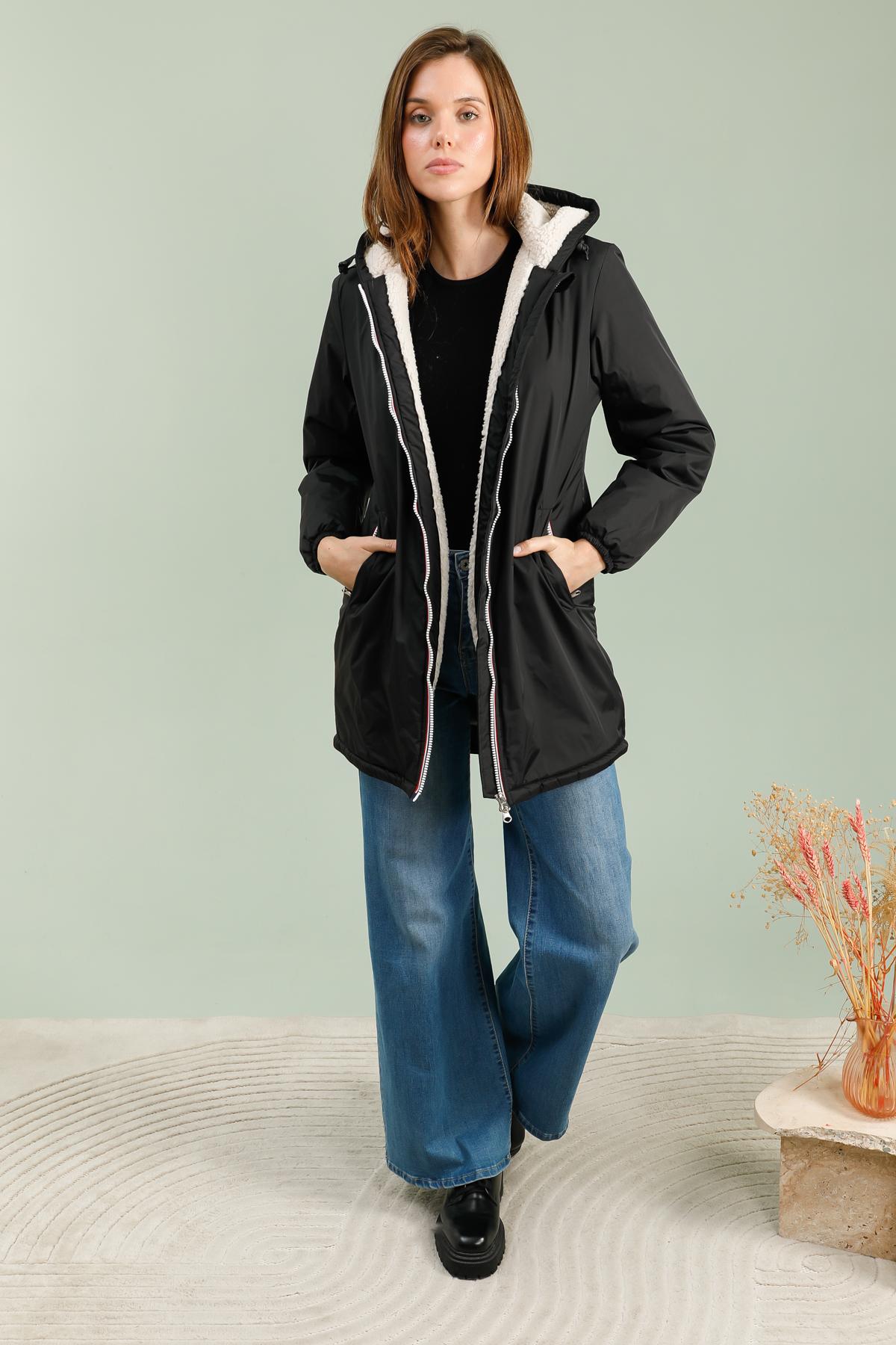 Imperméable doublée polaire femme #couleur_noir
