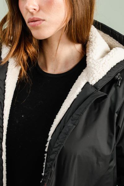 Imperméable doublée polaire femme #couleur_noir
