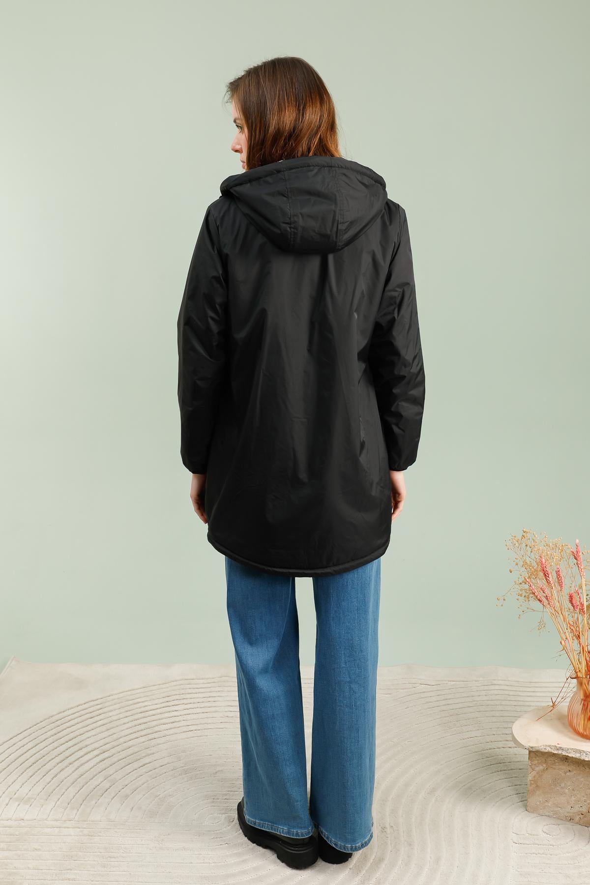 Imperméable doublée polaire femme #couleur_noir