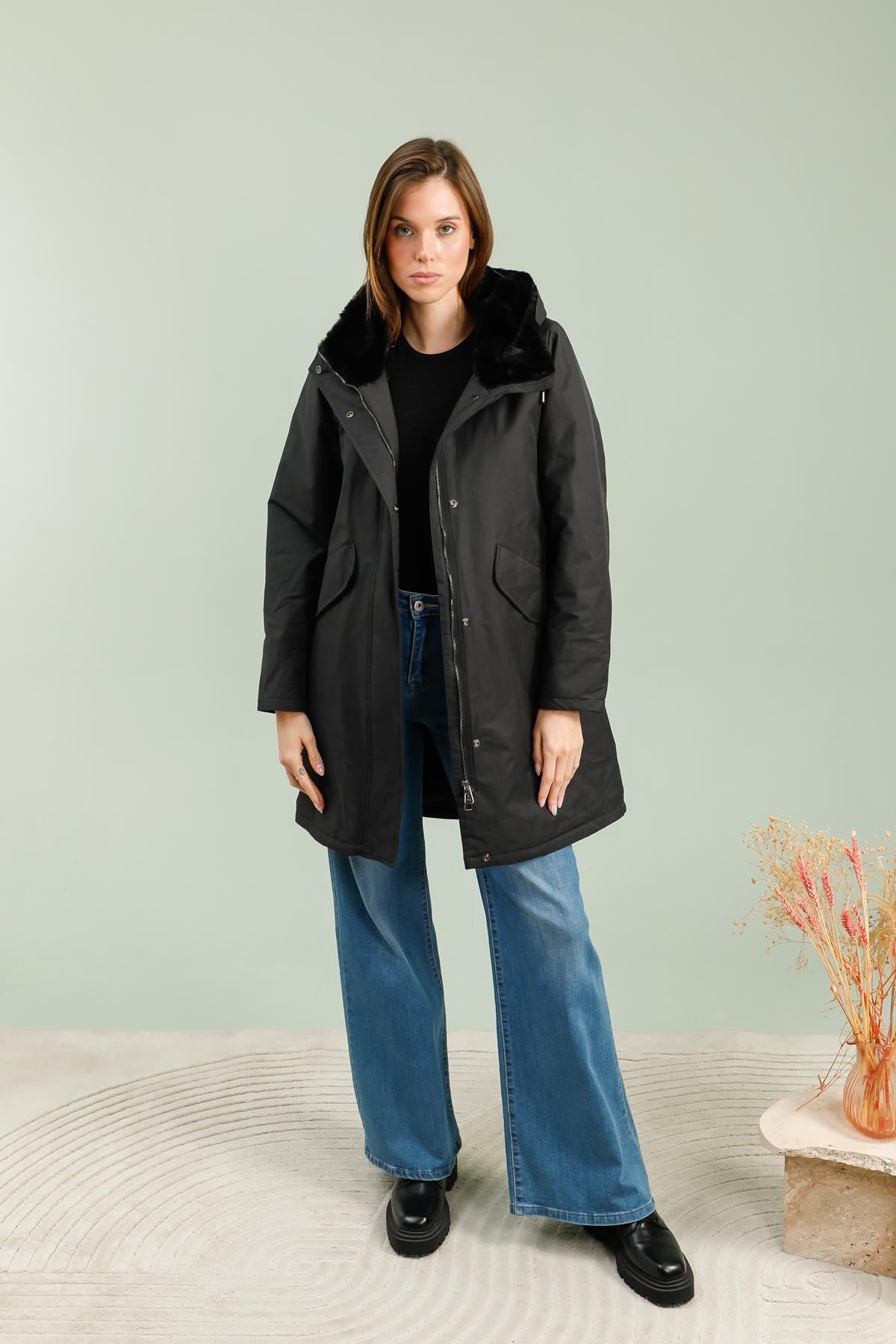 parka femme #couleur_noir