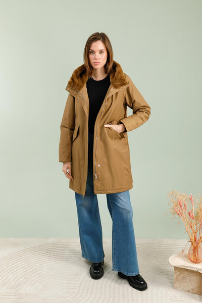 parka femme #couleur_camel