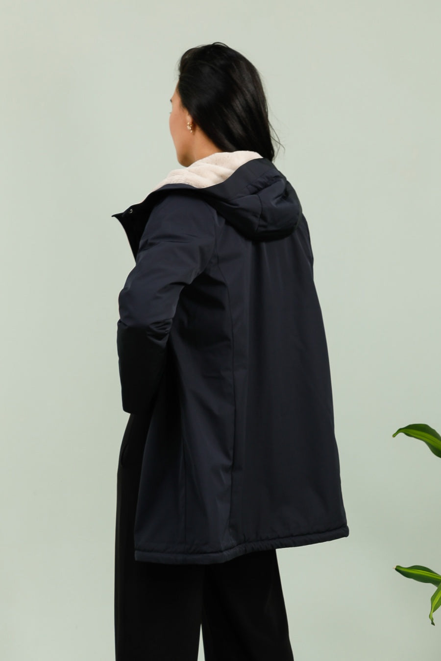 parka hiver femme #couleur_marine-beige