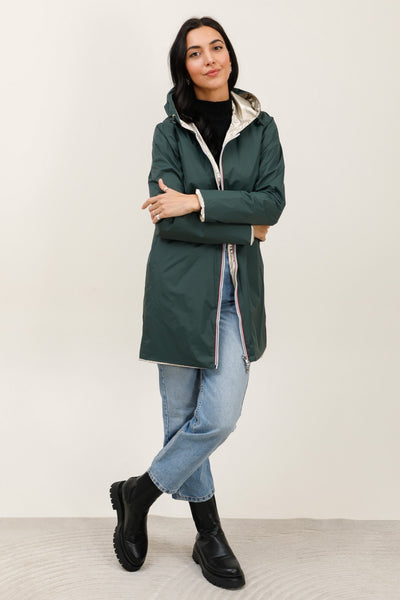 Imperméable réversible long