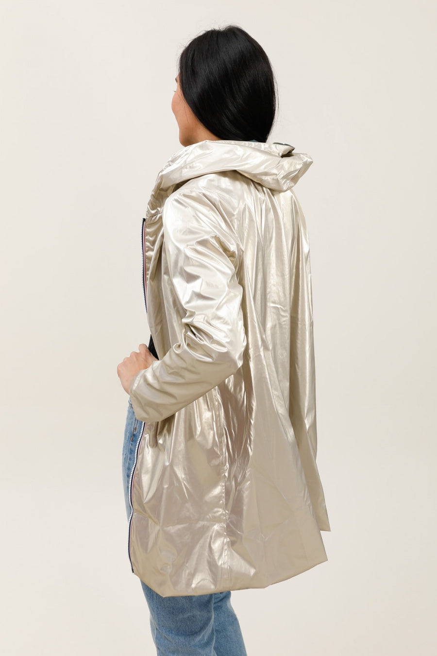Imperméable réversible long