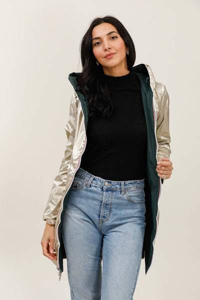 Imperméable réversible long