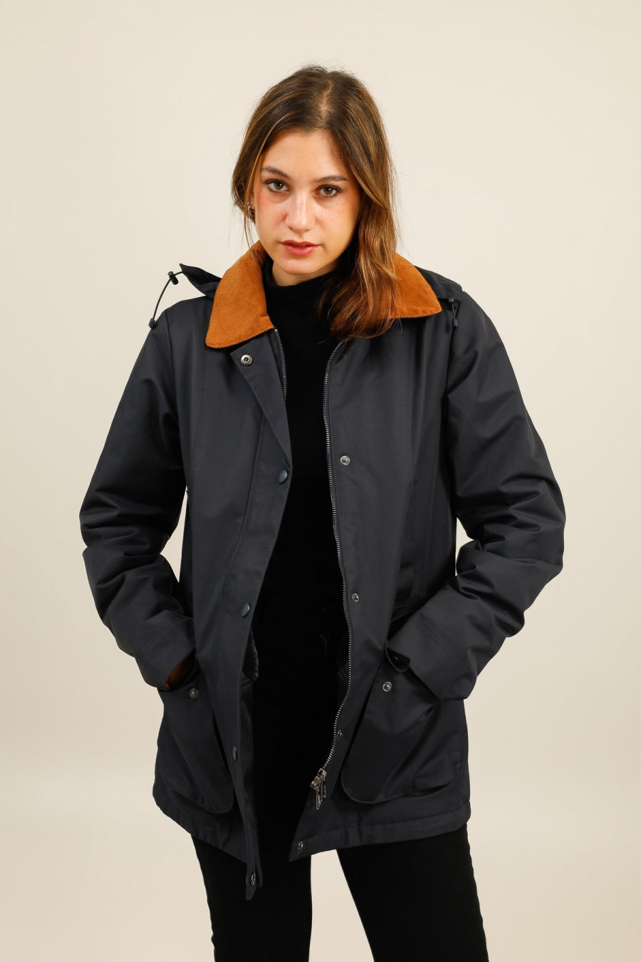 parka fourrure femme #couleur_marine