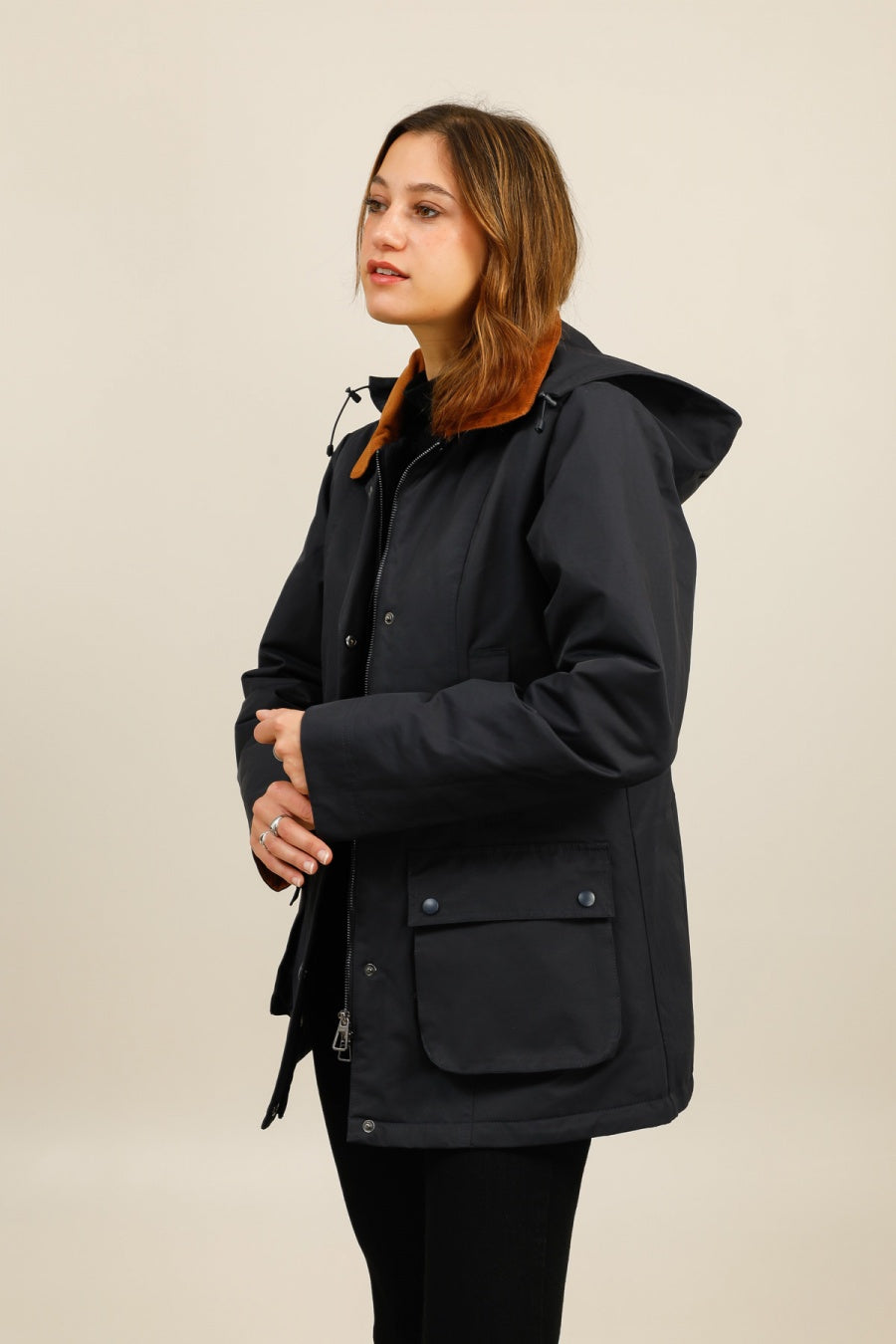 parka fourrure femme #couleur_marine