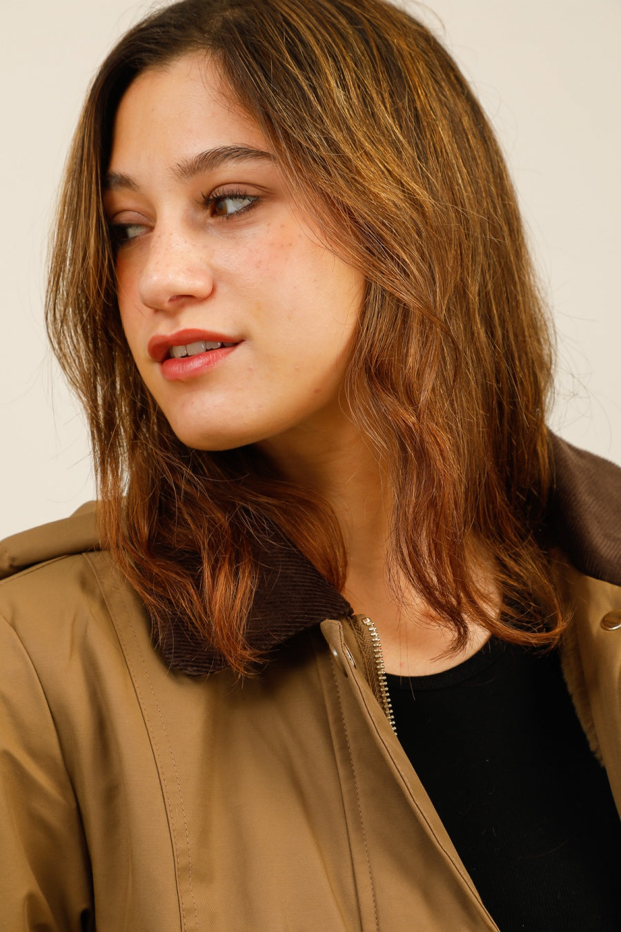 parka fourrure femme #couleur_camel