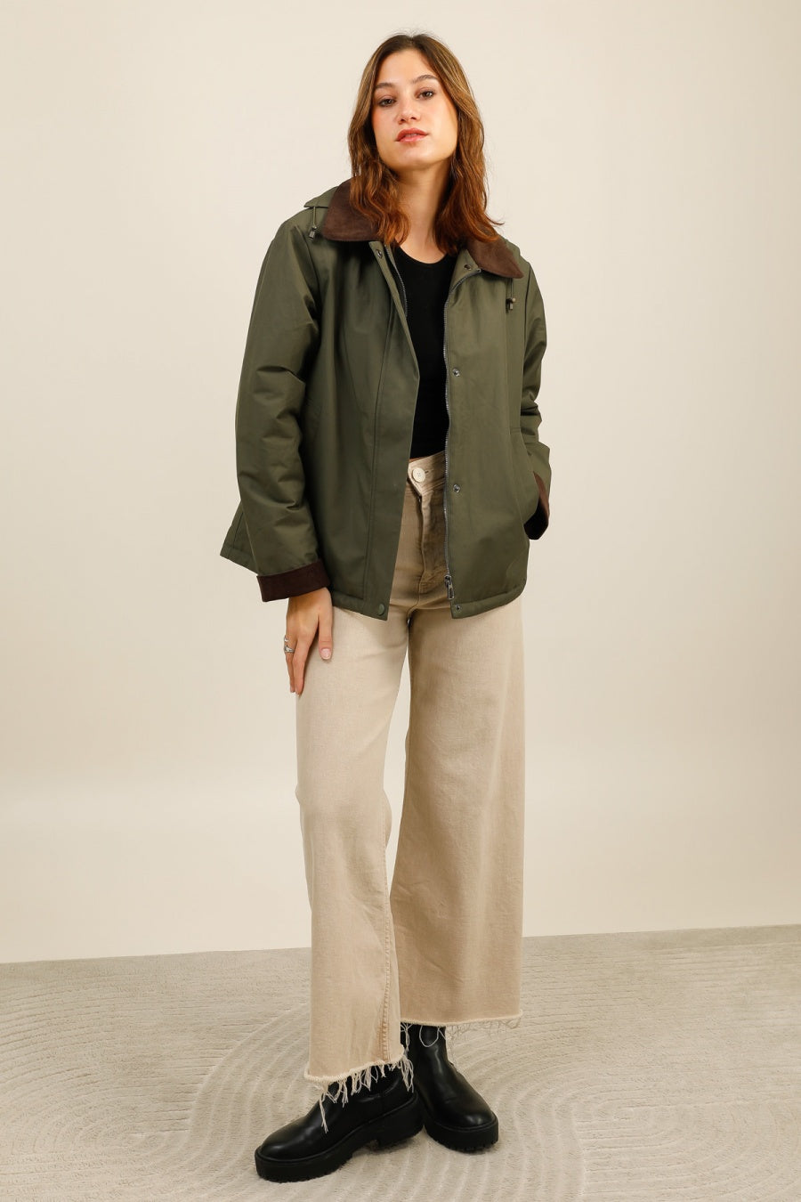 veste fourrée #couleur_kaki