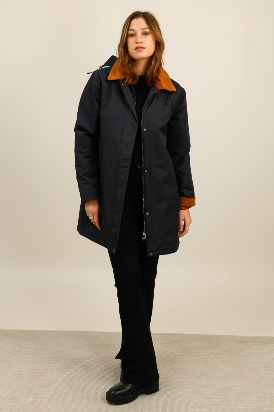 veste fourrée femme #couleur_marine