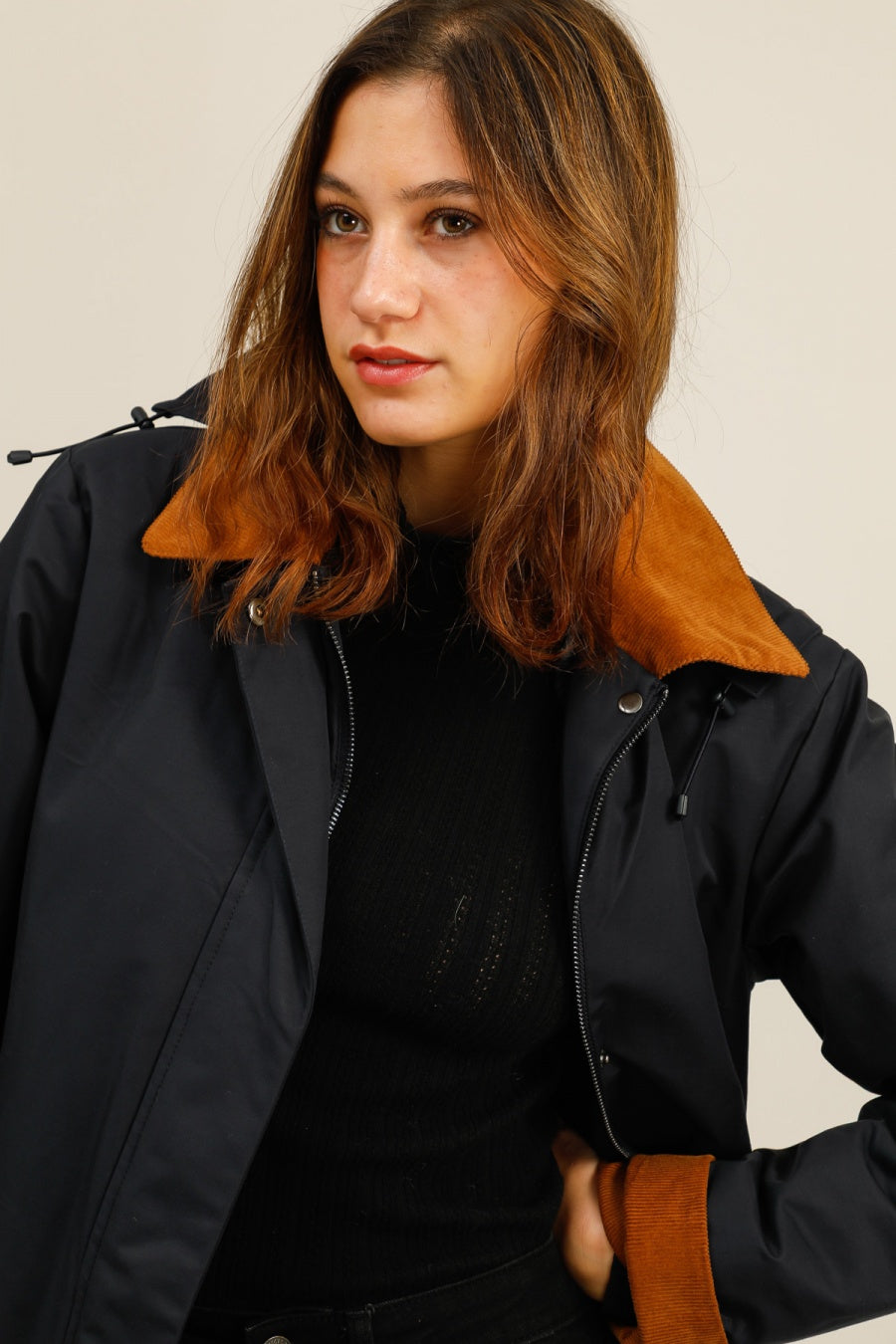 veste fourrée femme #couleur_marine