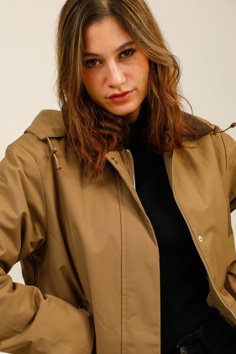 veste fourrée femme #couleur_camel