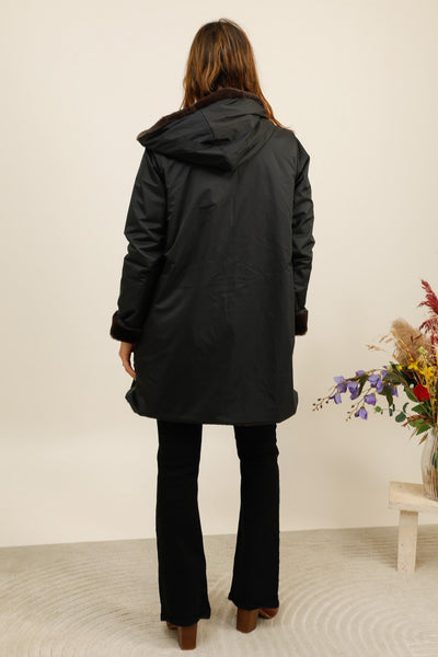 parka chaude femme #couleur_noir-choco