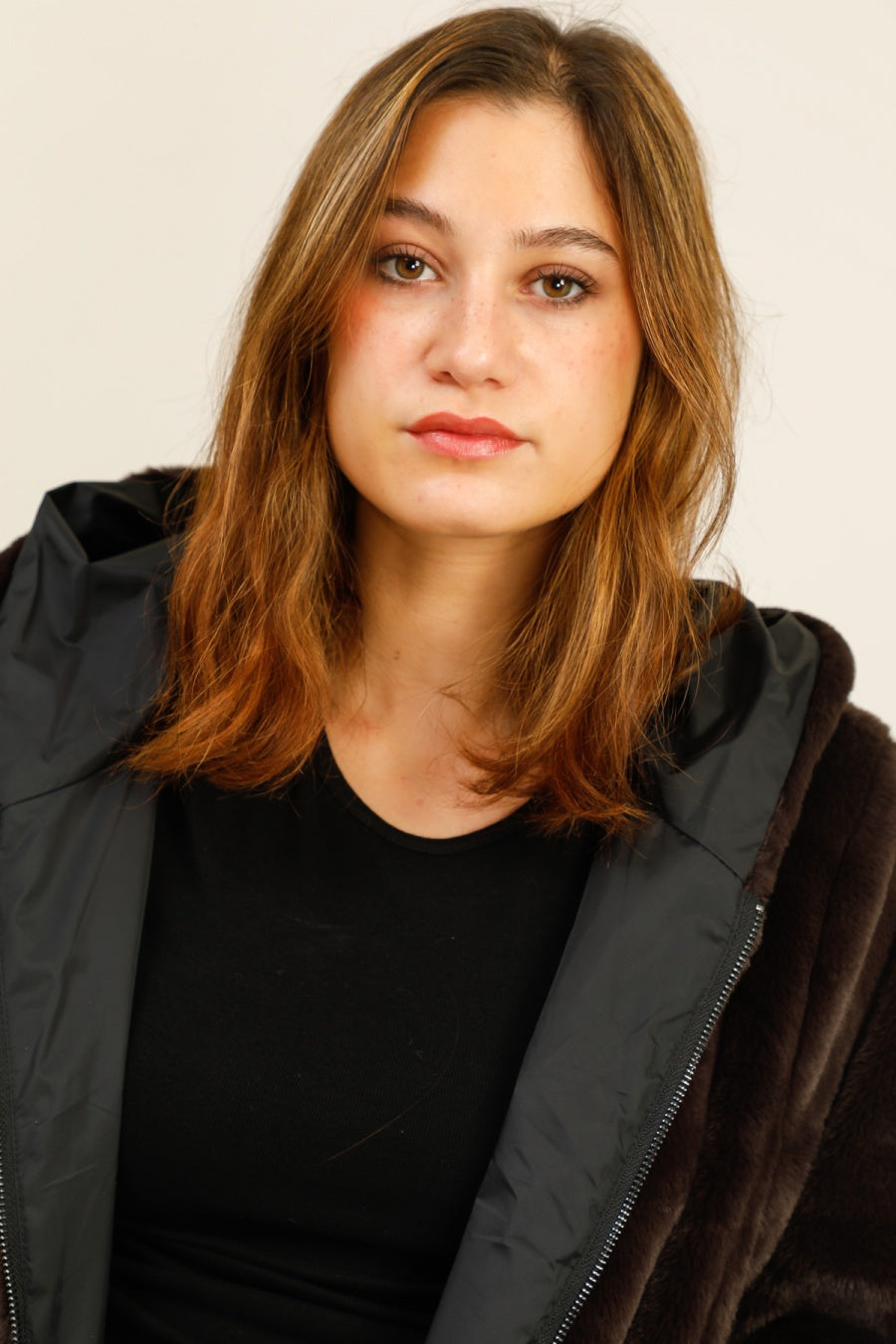 parka chaude femme #couleur_noir-choco