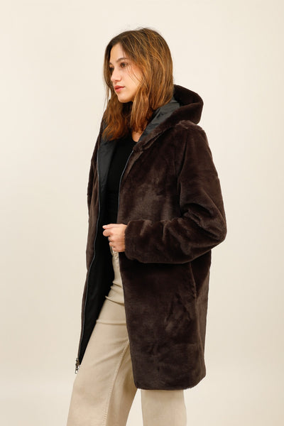 parka chaude femme #couleur_noir-choco
