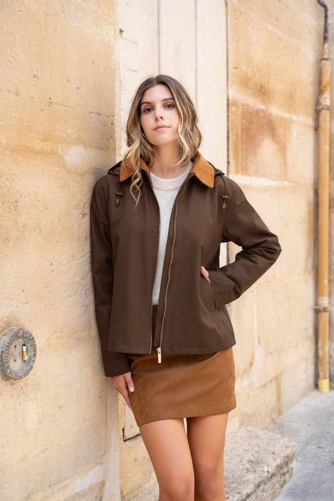veste coton femme #couleur_choco