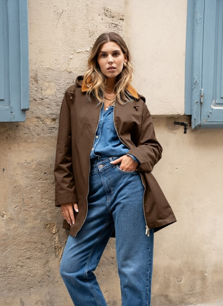 Veste coton #couleur_choco