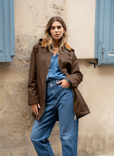 Veste coton #couleur_choco