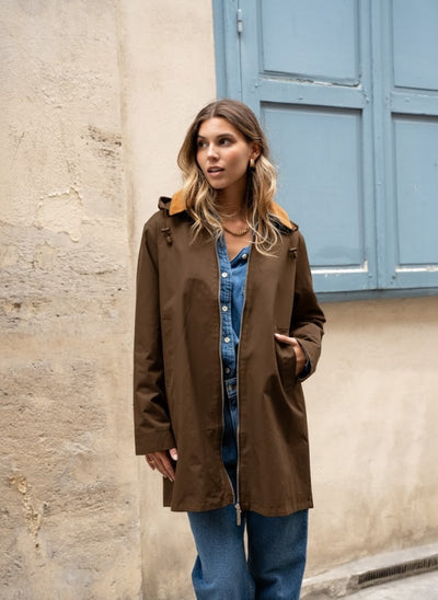 Veste coton #couleur_choco