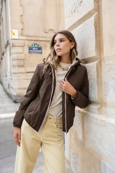 veste imperméable doublée polaire femme #couleur_choco