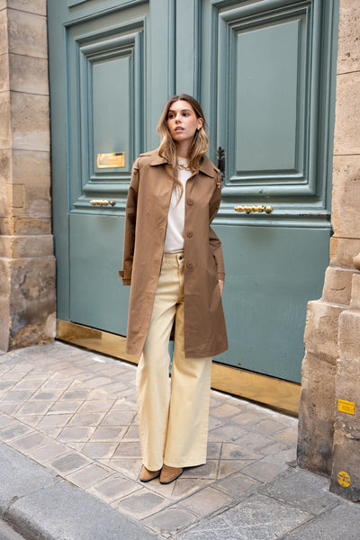 trench femme à capuche #couleur_camel