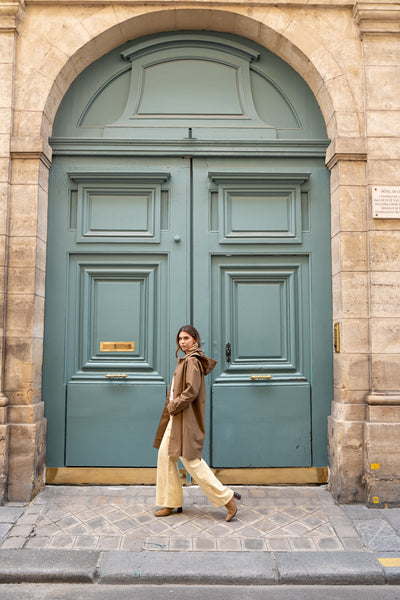 trench femme à capuche #couleur_camel