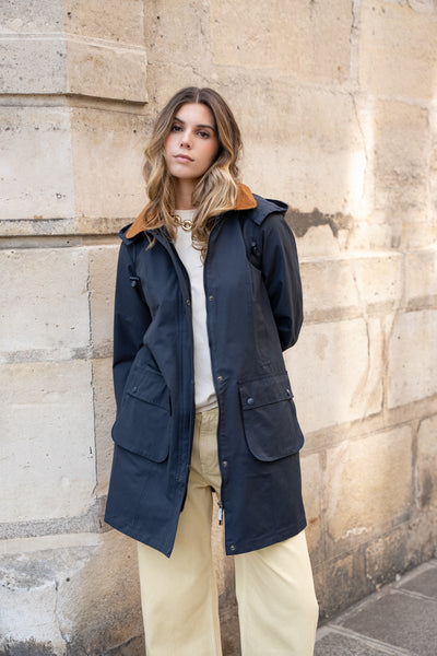 parka femme en coton #couleur_marine