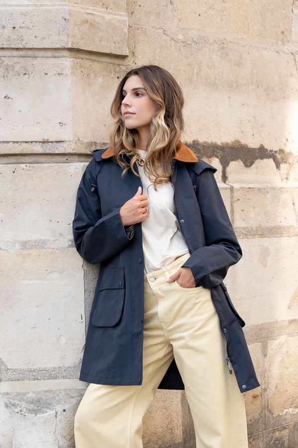 parka femme en coton #couleur_marine