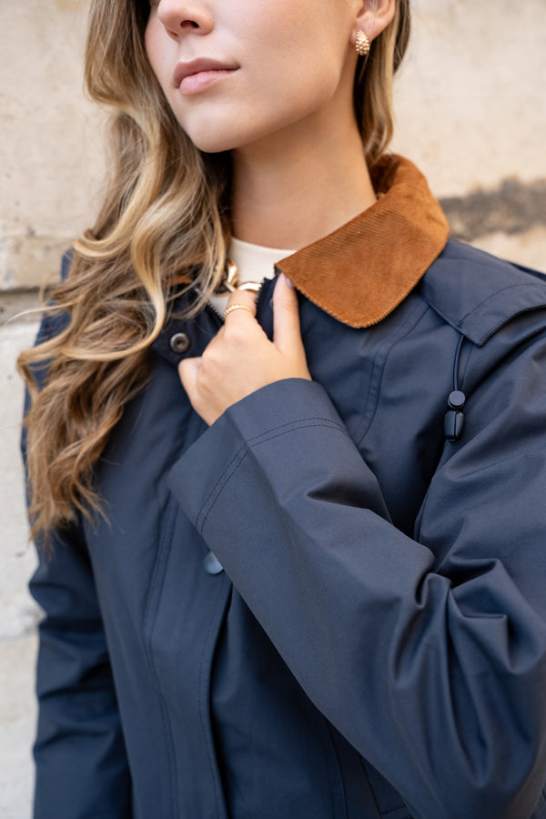 parka femme en coton #couleur_marine