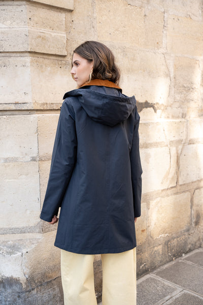 parka femme en coton #couleur_marine