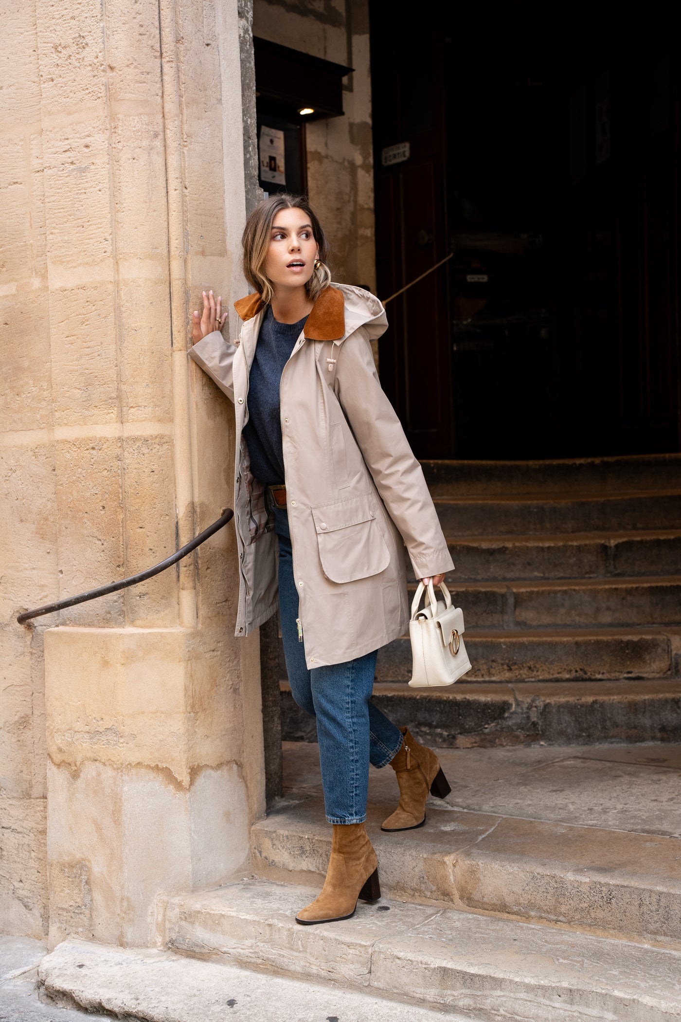 parka femme en coton #couleur_beige