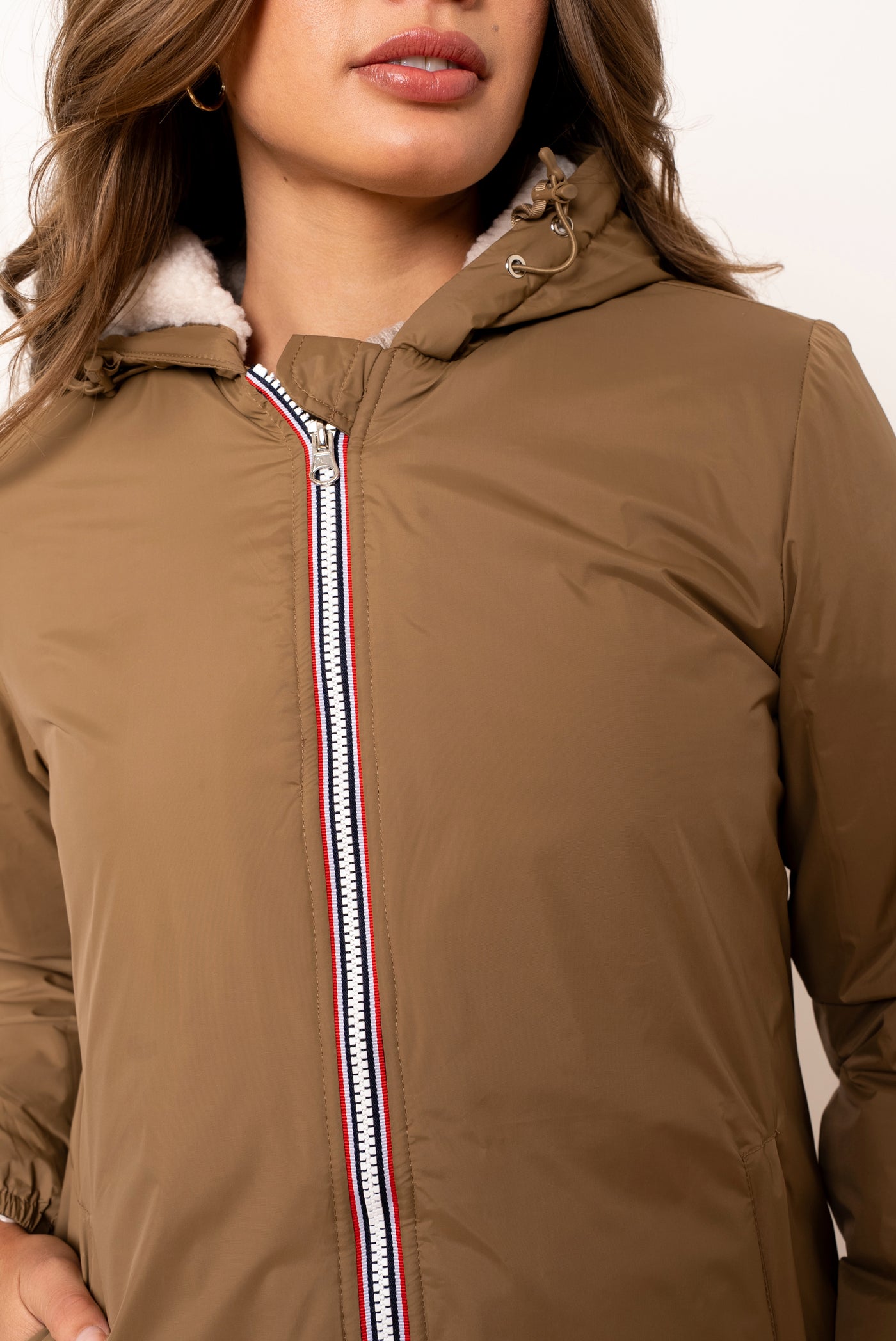 Imperméable doublée polaire femme #couleur_camel