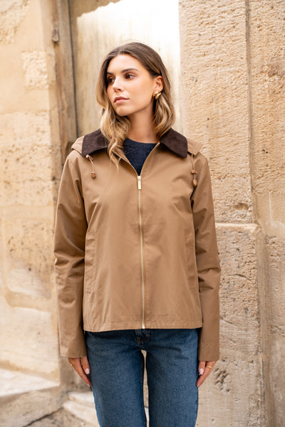 veste coton femme #couleur_camel