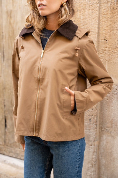 veste coton femme #couleur_camel