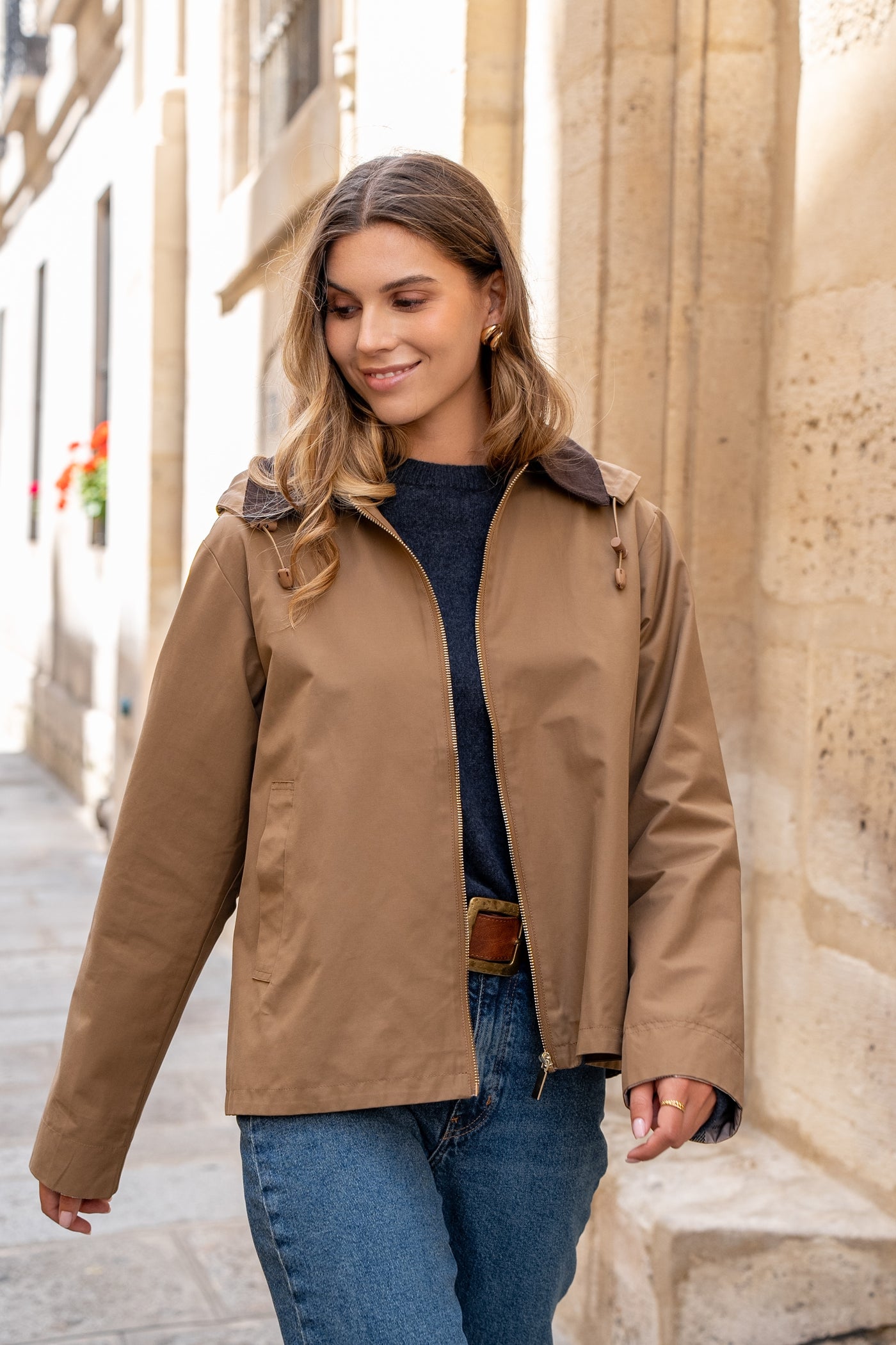 veste coton femme #couleur_camel