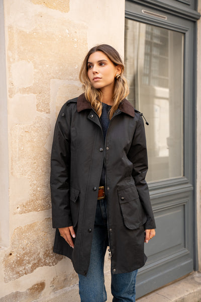parka femme en coton #couleur_noir