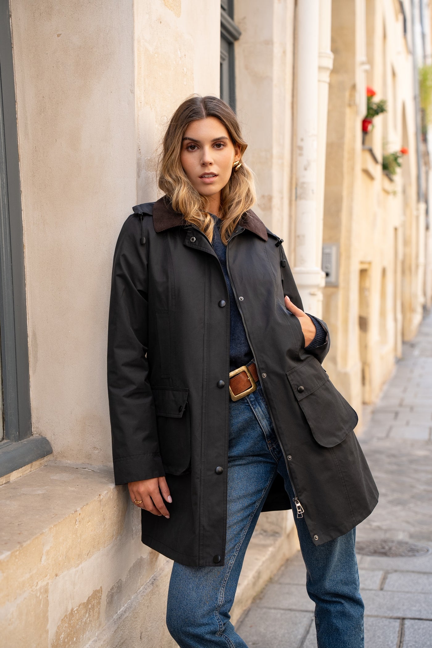 parka femme en coton #couleur_noir